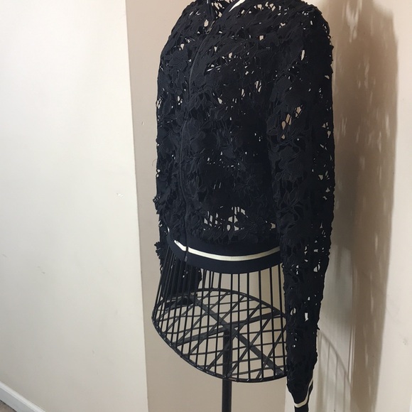 Lucy Paris Black Lace Bomber Jacket - Picture 3 of 5